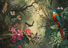 Разноцветные 3D обои Design Studio 3D Chinoiserie birds AG-CB-009